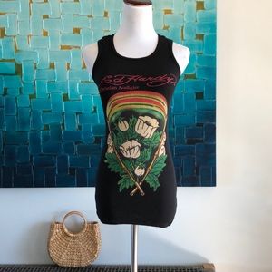 Don Ed Hardy Bamboo Stick One Size Black Tank